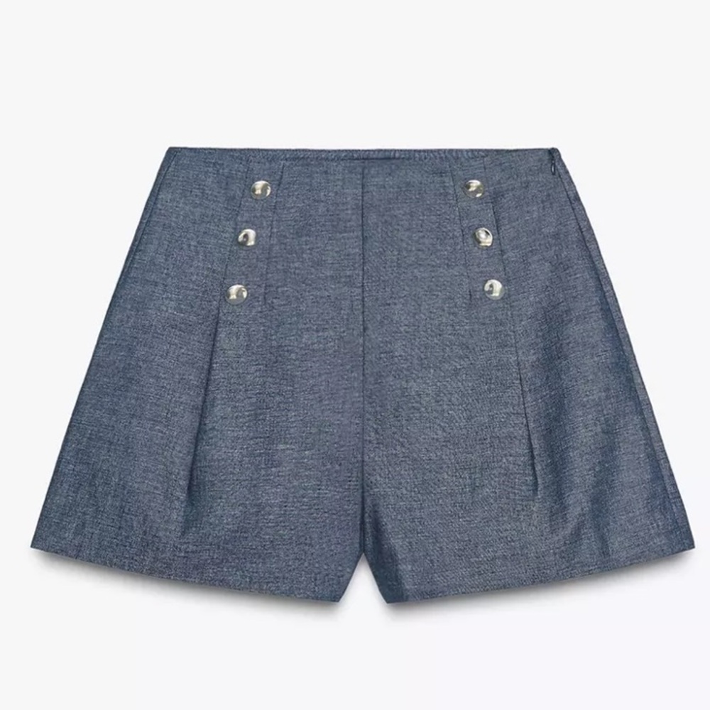 Zara Buttoned Linen shorts